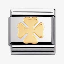 [79.030115-06] ESLABON TREBOL ACERO ORO NOMINATION