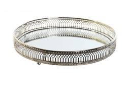 [50.BD-198893] BANDEJA ESPEJO METAL 24X15X4