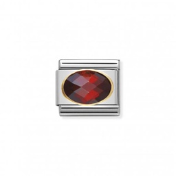 [79.030601-005] ESLABON ACERO ORO ZIRC.ROJA